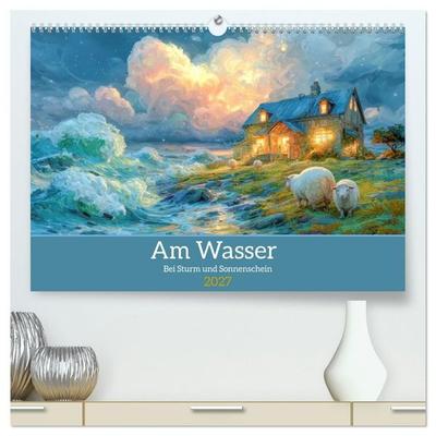 Am Wasser - Bei Sturm und Sonnenschein (hochwertiger Premium Wandkalender 2027 DIN A2 quer), Kunstdruck in Hochglanz