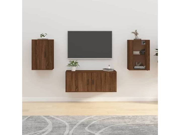 Meubles TV muraux 2 pcs chêne marron 40x34 5x60 cm lot meubles suspendus design classique