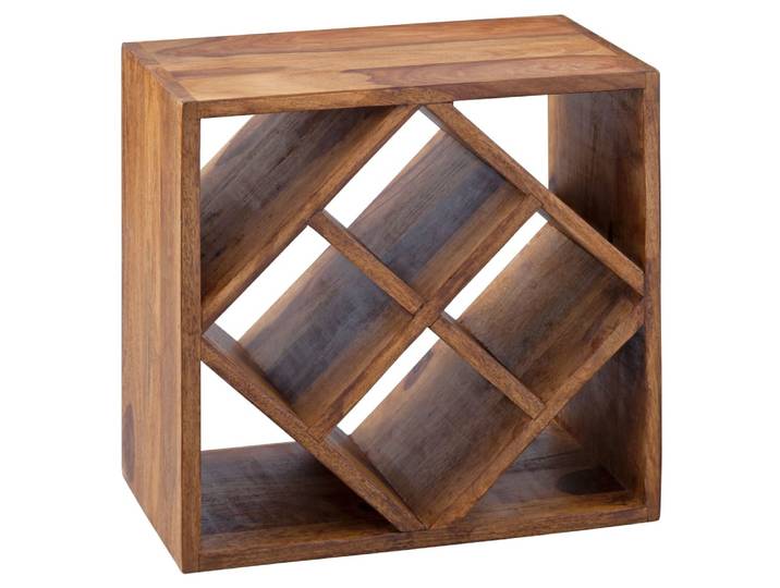 Range-bouteilles pour 8 bouteilles en bois de sheesham, marron