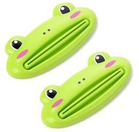 Uplift Picks Cute Animal Toothpaste Tube Squeezer And Rolling Holder frog (2 Pcs)