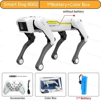 Playful Picks Electric RC Intelligent Robot Dog, Multifunction Mechanical Bionic Smart Robot Toy With Turret, Perfect Gift For Kids without Turret 1b Bx