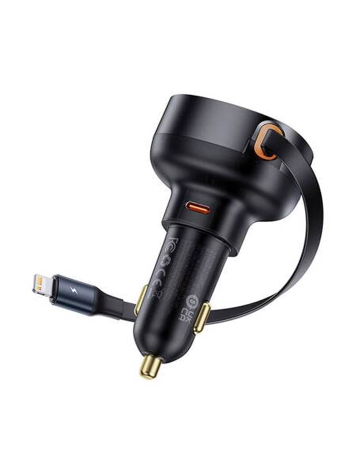 Baseus Car Charger Enjoyment Pro with lightning cable + USB-C 55W (black)