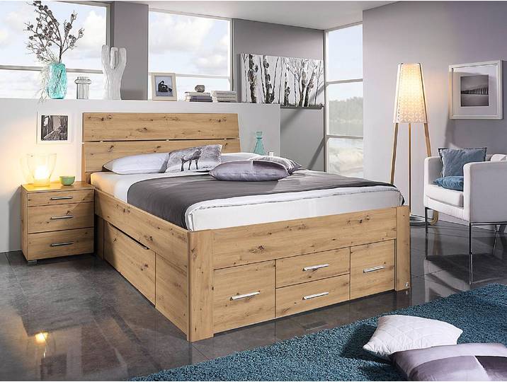 Kopfteil 145cm Braun/Eiche Artisan Dekor ohne Beleuchtung