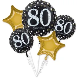 80. Geburtstag gold Folienballon Set