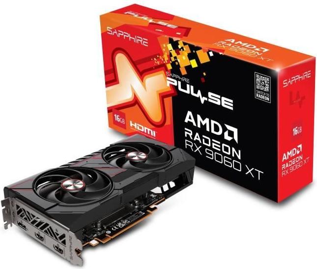 Grafikkarte SAPPHIRE PULSE AMD Radeon RX 9060 XT GAMING OC, 16GB, Dual HDMI, DisplayPort