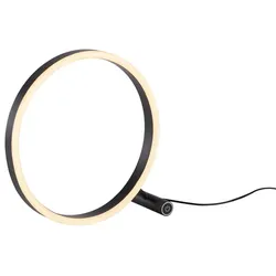 Tischlampe Tischleuchte Nachttischlampe Touchdimmer Ring anthrazit D 28 cm