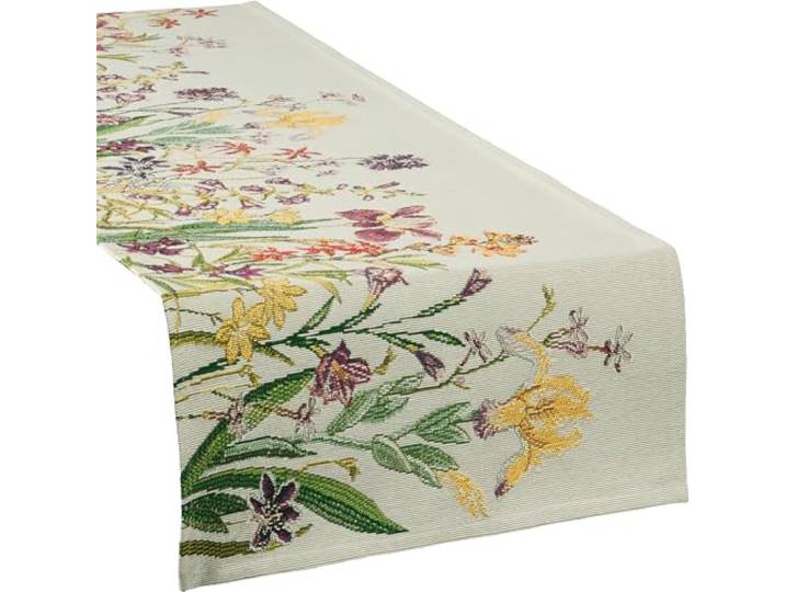 Sander Tischläufer Flowery Gobelin Natur-bunt Größe 32x96 cm
