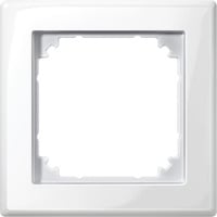 Rahmen einfach mit glänzender Oberfläche, Thermoplast, Schutzart IP20, Maße 80,5x80,5x10,1 mm weiß (glänzend), Retail