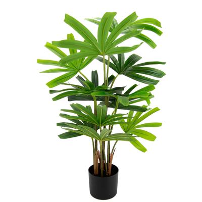 Kunstbaum I.GE.A. "Palme Rhapis im Topf Künstliche Palme Excelsa Steckenpalme Raphiapalme", grün, B:46cm H:88cm L:46cm, Polyester, Kunstpflanzen, Dekopflanze Zimmerpflanze Kunstpflanze Pflanzen Dekobaum Bäume