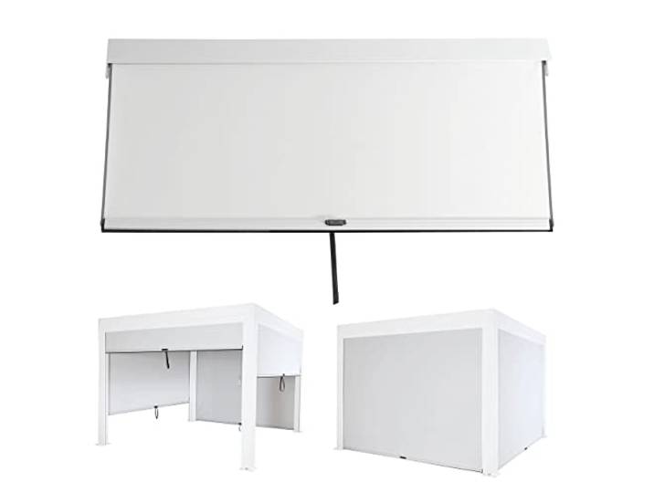Mendler Seitenwand für Pergola HWC-L46 Stoff/Textil 3x3m - weiß