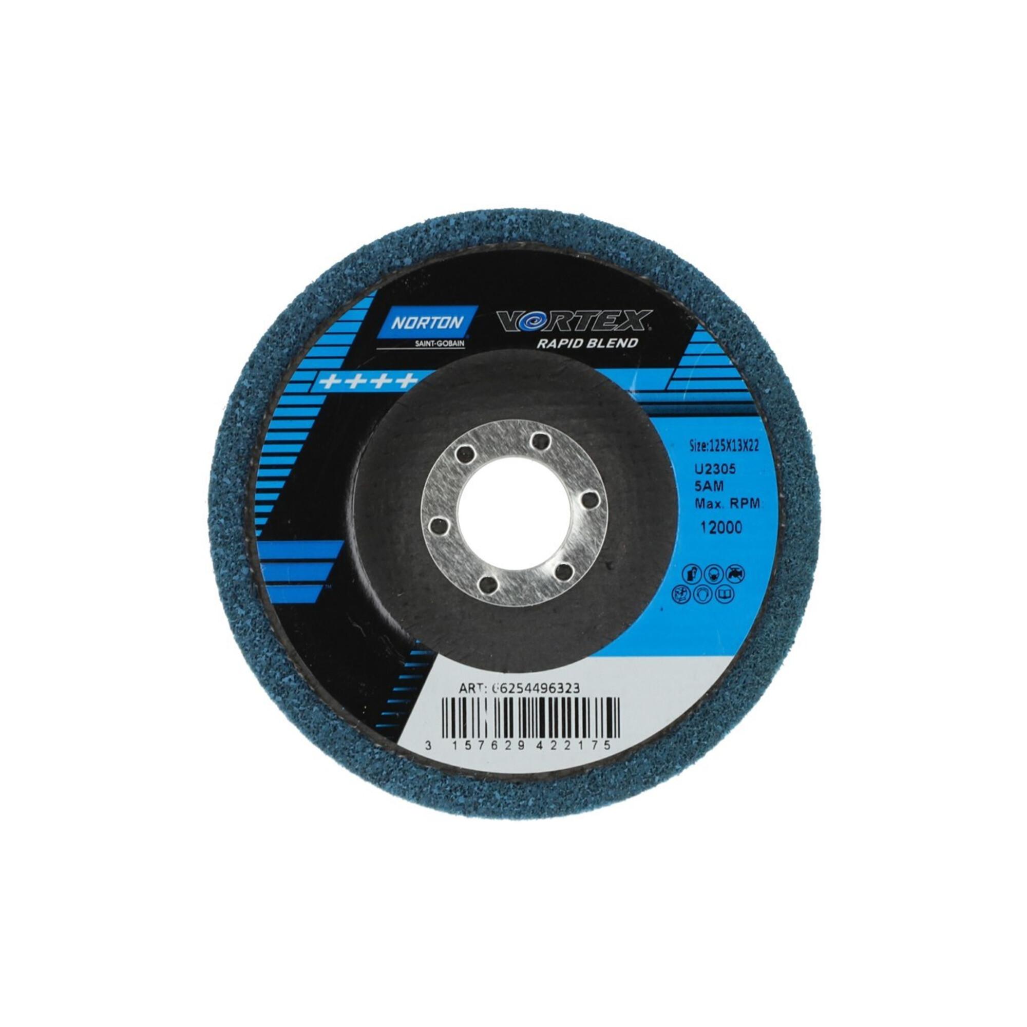 Norton Schleifvliesscheibe mit Unterlage - Vortex Unified Whl- 127x12.7x22.225 (66254496323)
