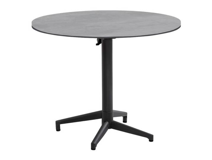 Musterring Italien Gartentisch Ø95x75cm Edelstahl/HPL Schwarz Hellgrau