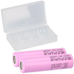 2x Samsung INR18650-30Q 18650 Akku 3,6V 3000mAh 15A + Akkubox