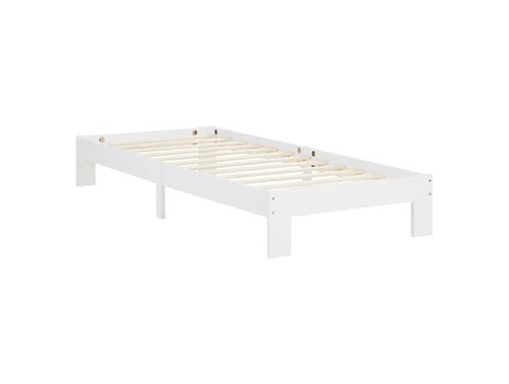 Homestyle4u 2521 Holzbett 90x200 mit Lattenrost Weiß Massivholz Bettgestell aus Kiefer, stabiles Futonbett für Erwachsene & Kinder, platzsparendes Design, einfacher Aufbau