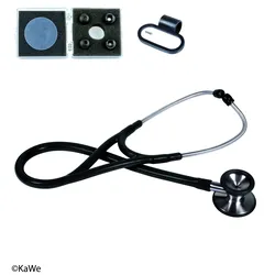 Profi-Kardiologie Stethoskop Edelstahl, schwarz