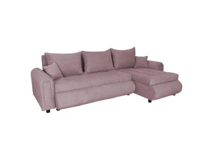FORNIRO 24 Romeo Ecksofa 232x143x80cm Rosa Wohnzimmer Couch Schlafsofa Mit Schlaffunktion & Bettkasten - Kissen - Stoff Komfort ausziehbar Gäste bequem Stauraum Design hochwertig Eckcouch robust