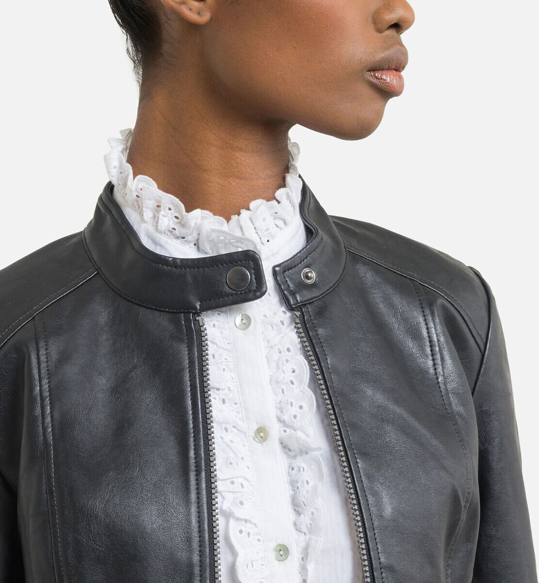 JDY Blouson simili, col montant