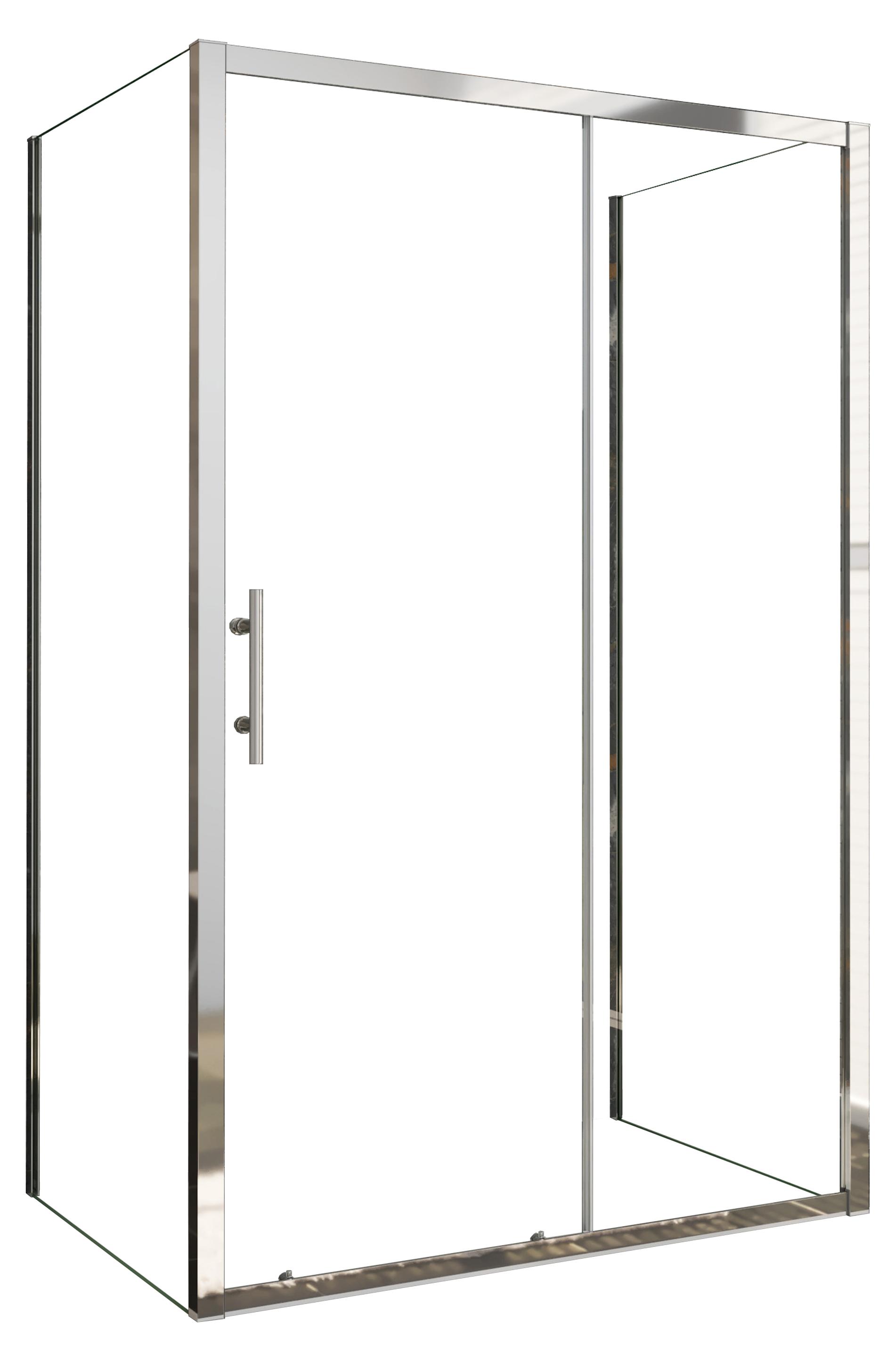 Duschspa U-Form Duschkabine 100x190cm Schiebetür mit 70x70x190cm Seitenwand 5mm ESG Sicherheitsglas Duschtür