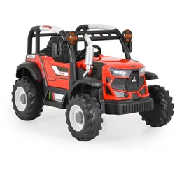 Moni Kinder-Elektro Traktor Harvest Fernbedienung, Hupe, Lichter, Musik, MP3 rot