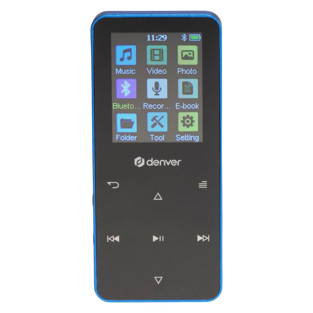 Denver MP-1830BU BLUE - MP4 media player with built-in bluetooth and rechargeable battery - MP3-Afspill... (4 GB) (MP-1830BU)