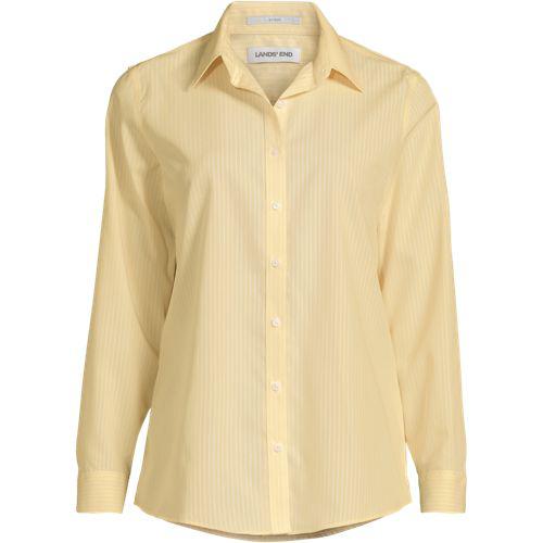 Bügelfreie Baumwoll-Bluse in Plus-Größe, Damen, size: plus, Gelb, Baumwolle, by Lands' End