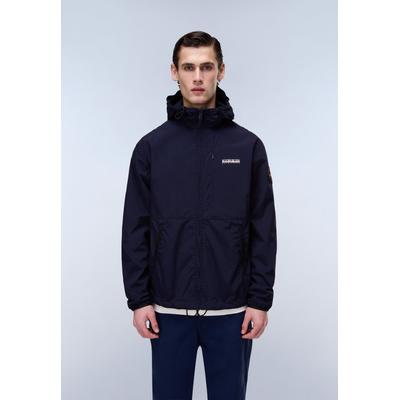 Funktionsjacke NAPAPIJRI "A-TUNDRA 1 BLU MARINE", Herren, Gr. M, blau (blu marine), Obermaterial: 100% Polyamid, normal, Jacken Funktionsjacke, mit verstellbarer Kapuze, atmungsaktiv, wasserabweisend, windabweisend
