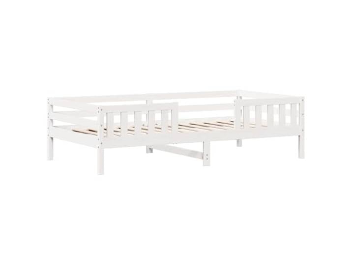 KTHLBRH Weißes Bett 75 x 190 cm aus massivem Kiefernholz Lattenrost aus Sperrholz im Lieferumfang enthalten, stabiler Rahmen, modernes Design, Montage erforderlich