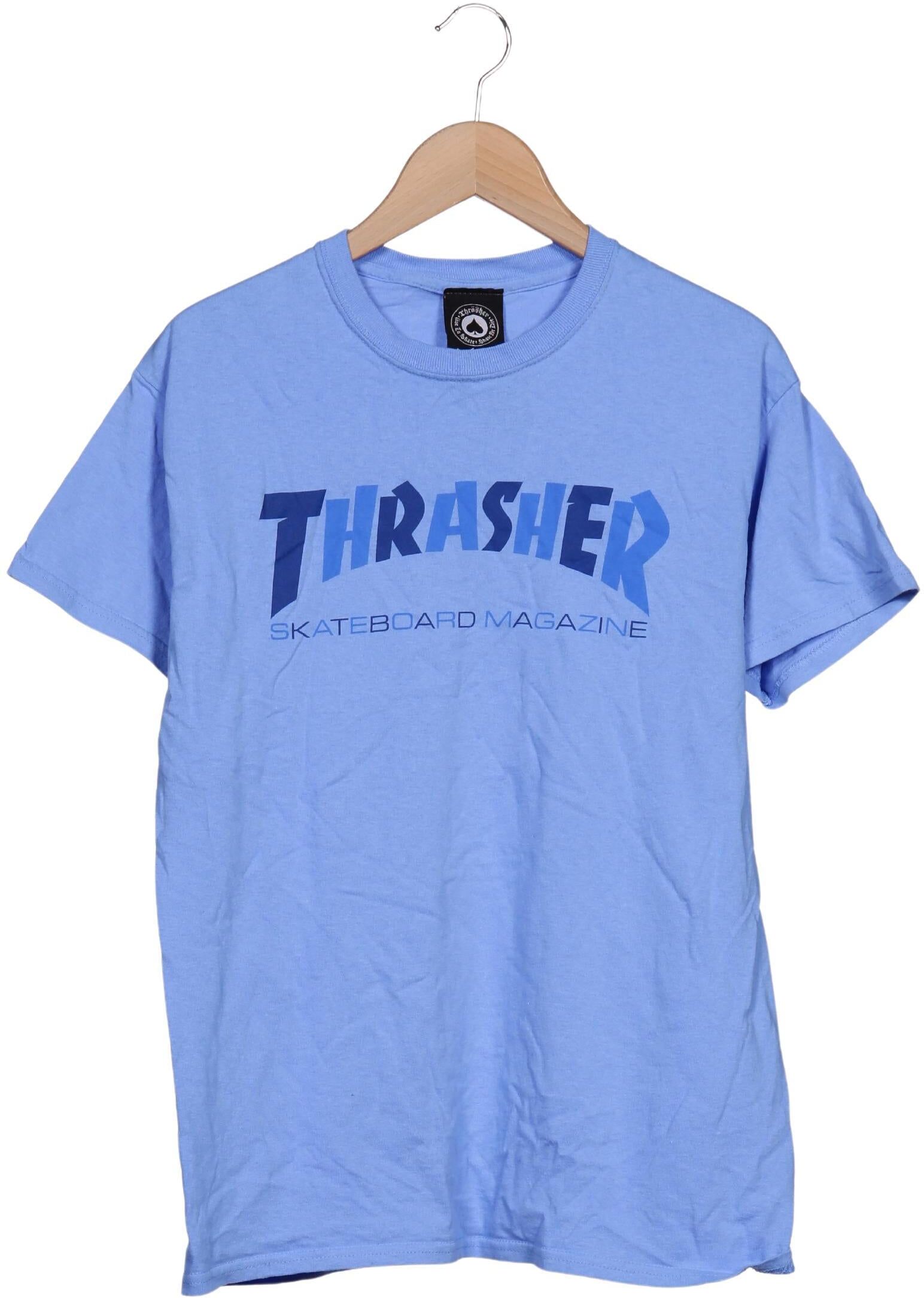 Thrasher Herren T-Shirt, Hellblau, Gr. M, Baumwolle - Second Hand