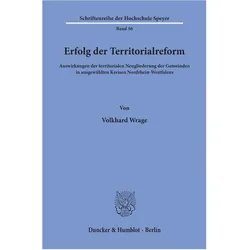 Erfolg der Territorialreform., Fachbücher von Volkhard Wrage