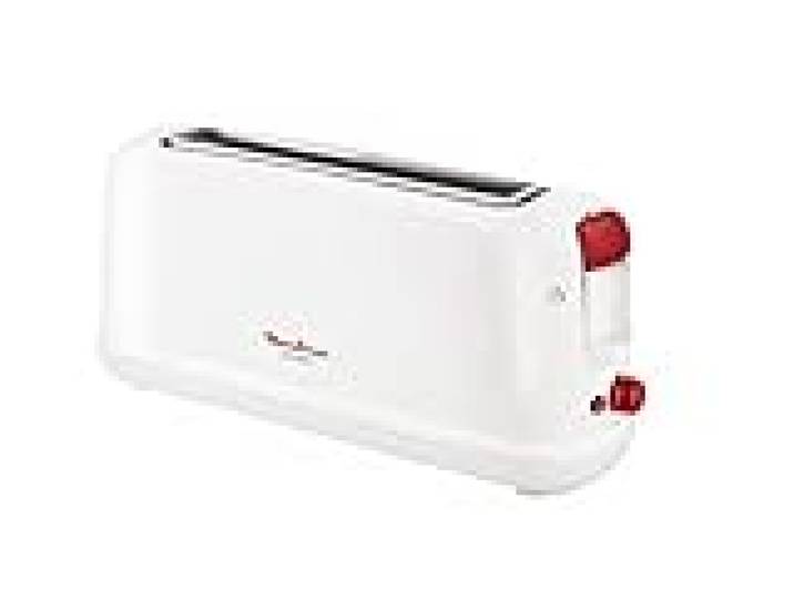 Moulinex Principio LS160111 Grille-pain à une fente longue de 25 cm, plateau ramasse-miettes avec 7 niveaux de torréfaction, mode décongélation et bouton arrêt, pour une grande variété de pain,