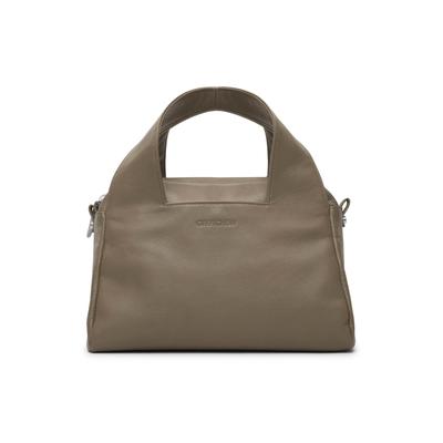 Henkeltasche GRETCHEN "Ruby Tote Three", Damen, Gr. B/H/T: 30cm x 30cm x 30cm, beige (taupe), Leder, unifarben, Taschen, aus italienischem Kalbsleder