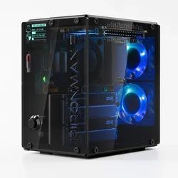 SunFounder Pironman 5-MAX Mini-Tower-Gehäuse Kit, 2 NVMe RAID, PCIe, PWM-Kühler, RGB-Lüfter, schwarz