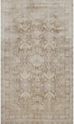 Rug Source Hand-knotted Transitional Silk Brown Geometric Area Rug - 7' 10'' X 4' 9''