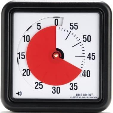 Time Timer Timer met signaaltoon, Zwart, Breedte: 18 cm, Hoogte: 18 cm