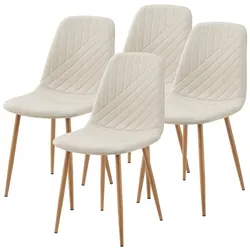Helloshop26 - 4er-Set Esszimmerstühle 88 x 44 x 55 cm modernes Design robust beige