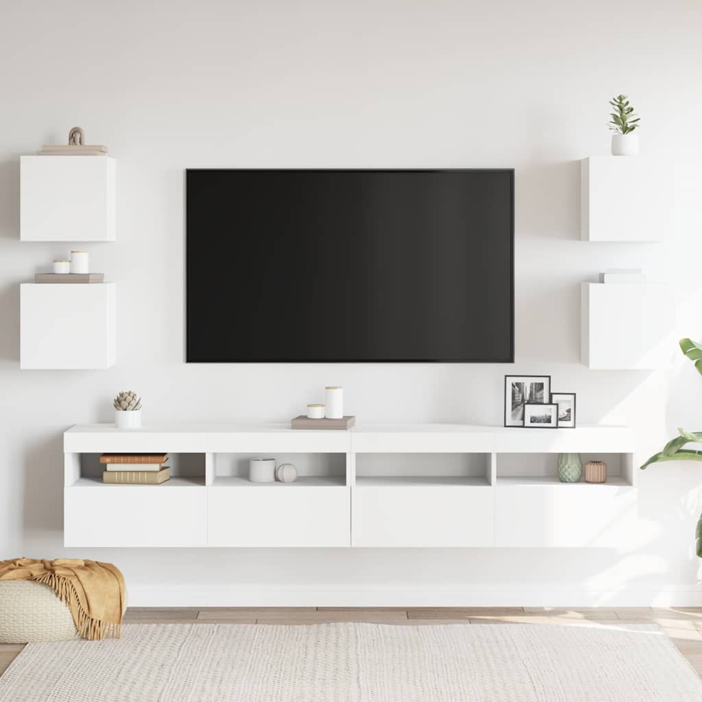 vidaXL Meubles TV muraux 4 pcs Blanc 30,5x30x30 cm