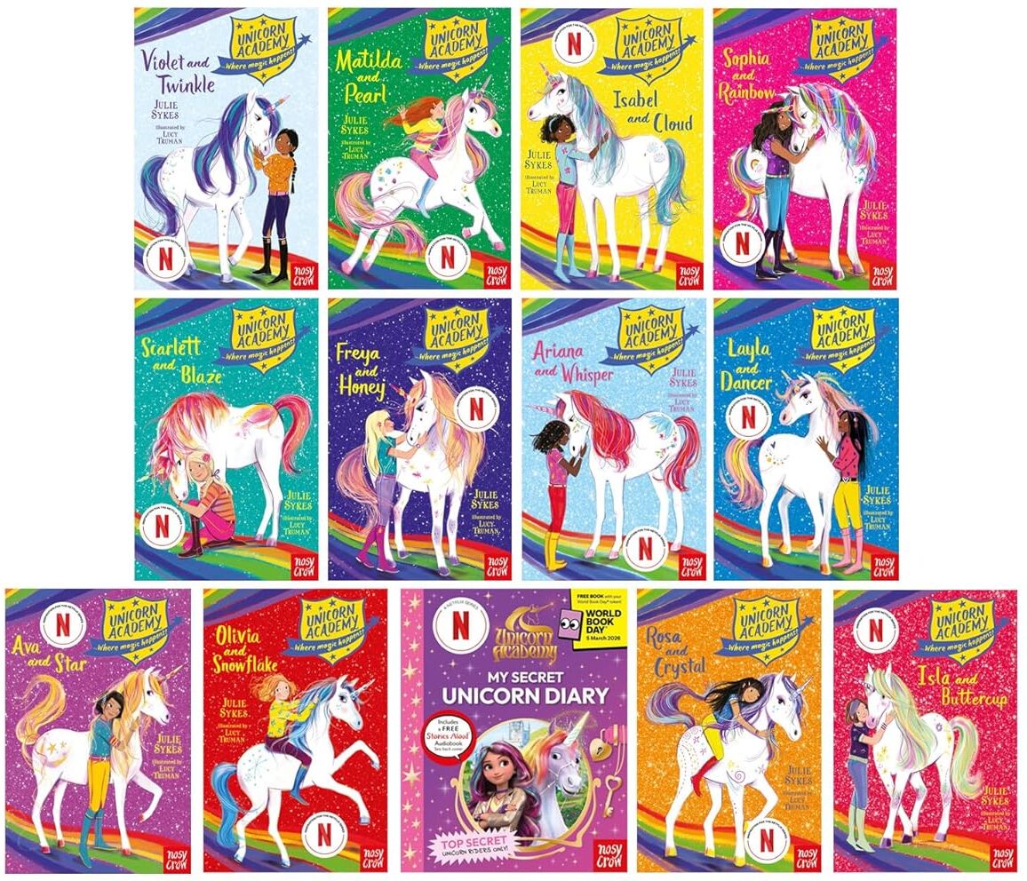 Nosy Crow Unicorn Academy by Julie Sykes 13 Books Collection Set - Paperback - Ages 5-7 - Magical Unicorn Friendship Adventures Plus World Book Day Diary