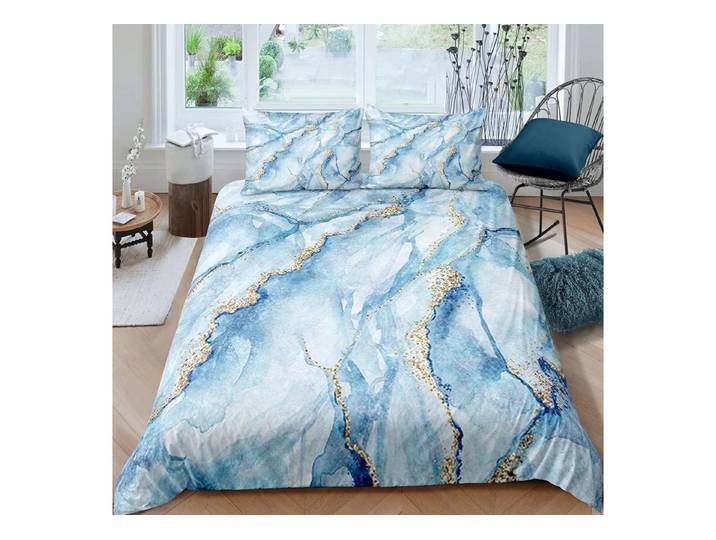 LuxusKollektion Jugendbettwäsche Bettwäsche Marmor 200x200 3tlg Mikrofaser