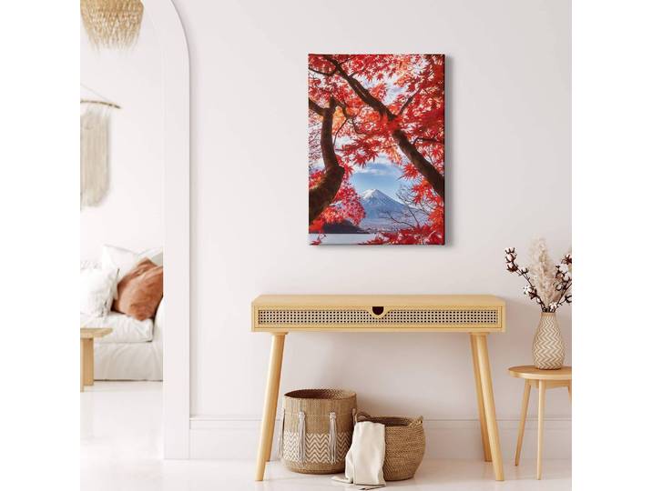 Impression sur toile Natur Red leaves Polyester PVC / Épicéa Rouge 50 x 70cm