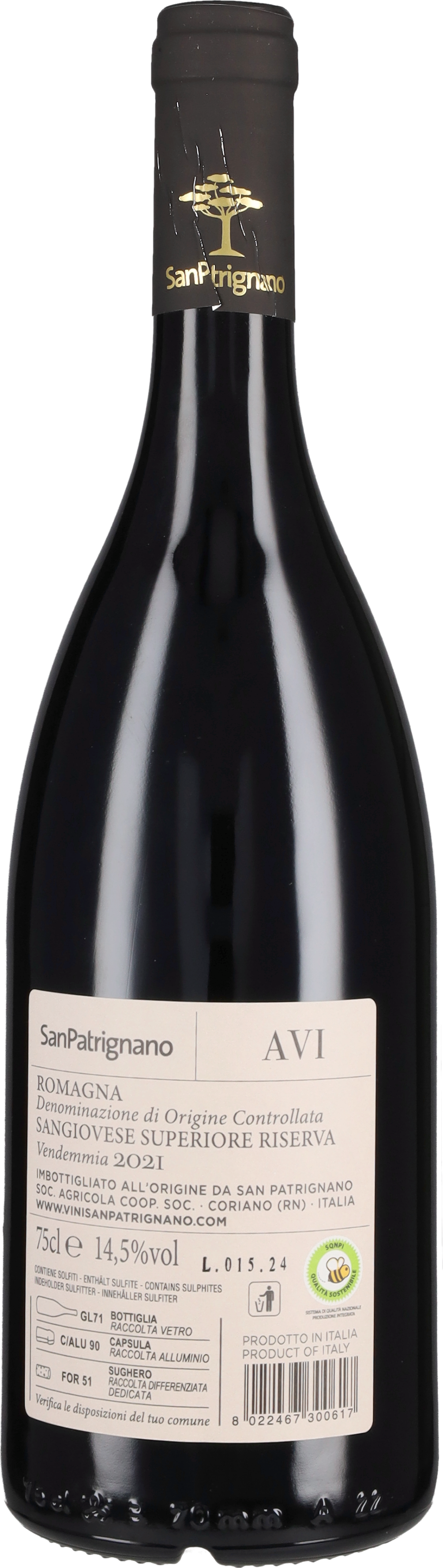 San Patrignano Sangiovese di Romagna Superiore Riserva 'Avi' 2021
