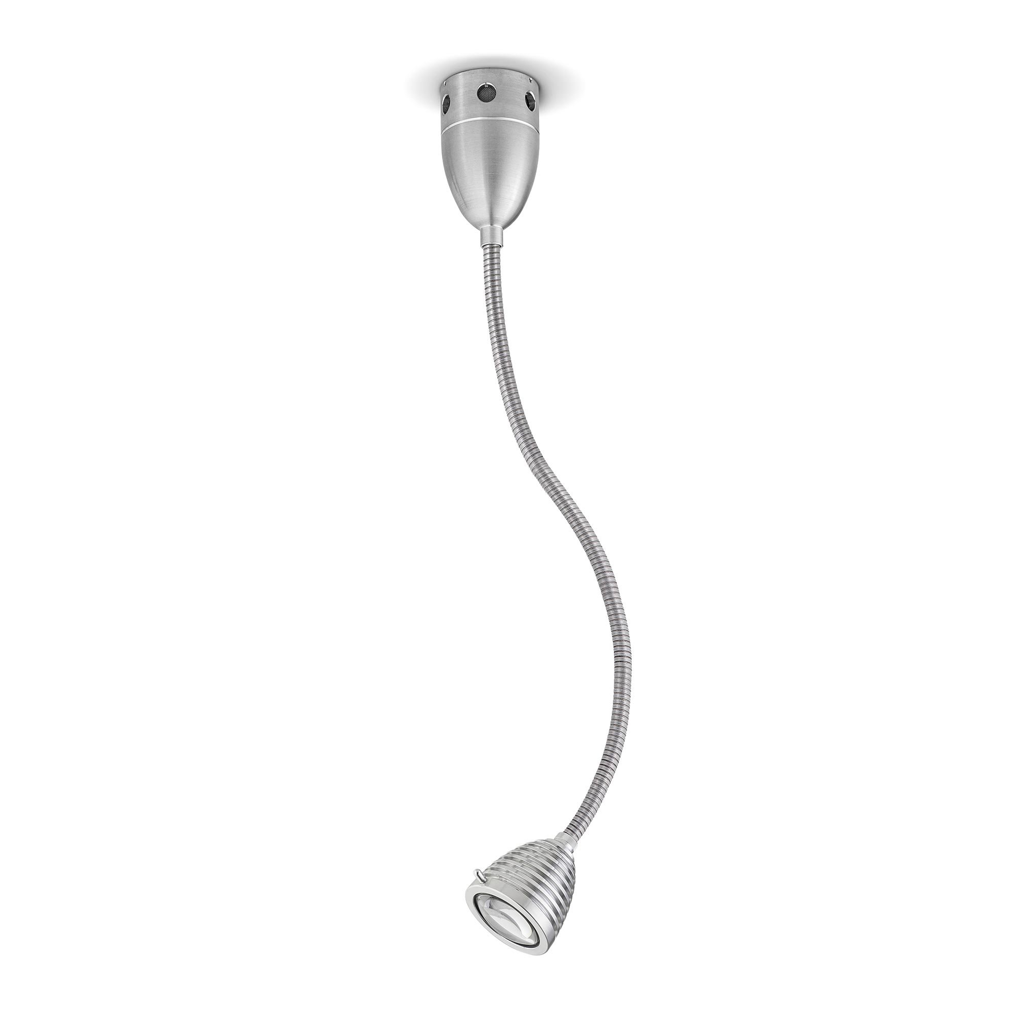 less 'n' more Athene A-BDL2 Wandleuchte / Deckenleuchte aluminium (Flexwelle Alu... Flexwelle Aluminium, LED dimmbar über Tastdimmer am Sockel A-BDL2-S-KA-FA