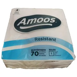 Servietten 30x30 1Fl Weiß Amoos 6x70un