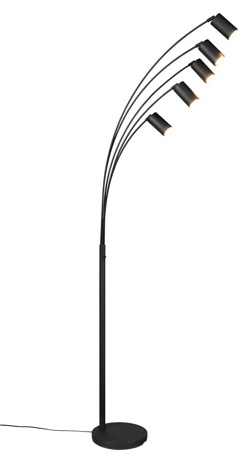 Trio Leuchten Marley Booglamp Zwart Metaal - 5 x GU10