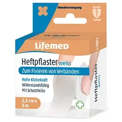 Lifemed Heftpflaster 5 m x 2,5 cm weiß "Classic" 120 Stück