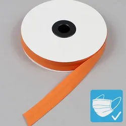 Schrägband aus Polycotton, Einfassband, doppelt gefalzt, 40/20 mm, orange, Rolle mit 25 m, Baumwolle, Polyester