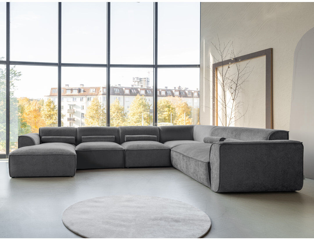 MiuForm Flex Felix 8 Seater Corner Sofa Dark Grey 70cm H X 337cm W X 265cm D