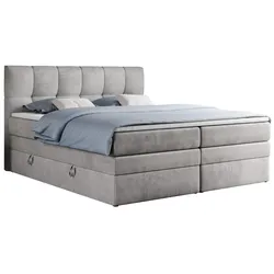 BOXSPRINGBETT ALVIN KING 140/200 Hellgrau Velvet - H4