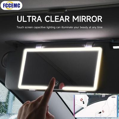 Uplift Essentials LED Sun Visor Vanity Mirror For Cars With Rechargeable Fill Light white