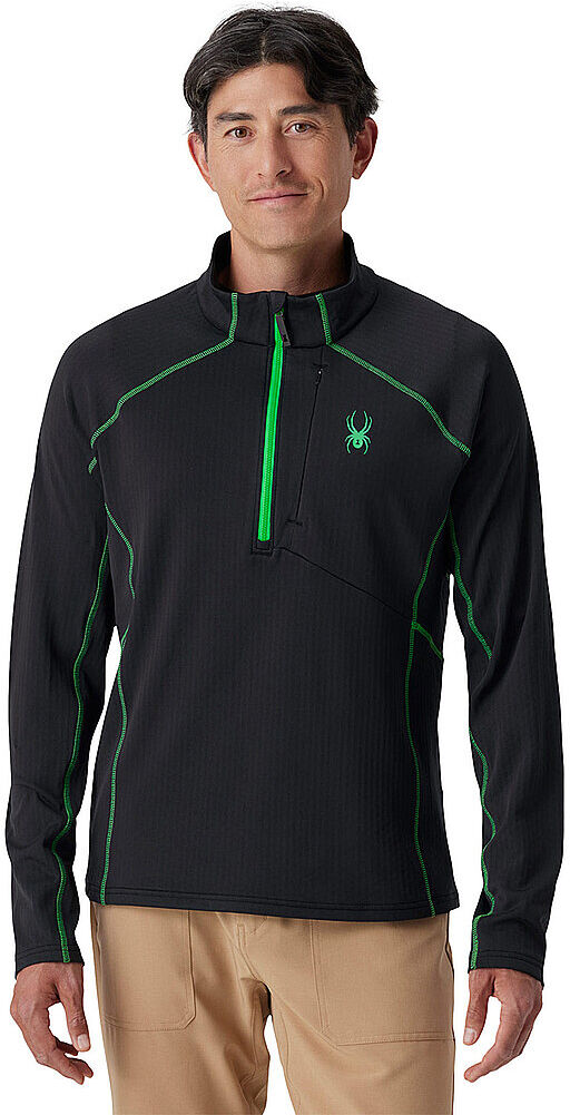 SPYDER Herren Unterzieh Zipshirt Gridweb Fleece schwarz   S M