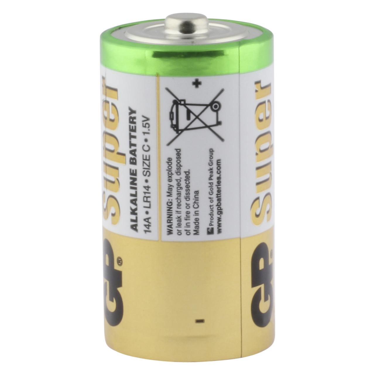 GP Batteries 1x2 Super Alkaline 1,5V C Baby LR14 (2 Stk., C, 1400 mAh) (03014AC2)